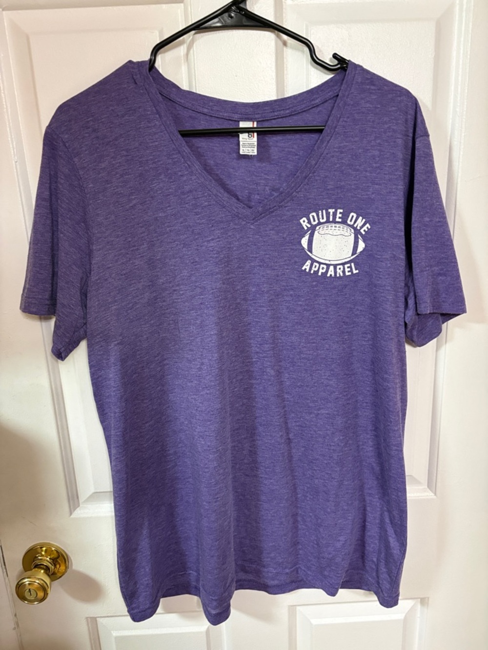 Route One Apparel Purple V-Neck T-Shirt